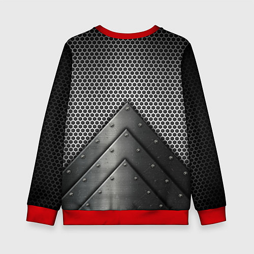 Детский свитшот Броня металлическая / 3D-Красный – фото 2