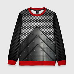 Свитшот детский Броня металлическая, цвет: 3D-красный