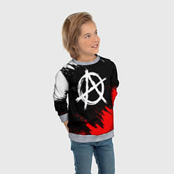 Свитшот детский АНАРХИЯ, цвет: 3D-меланж — фото 2