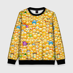 Свитшот детский Смайлики Emoji, цвет: 3D-черный