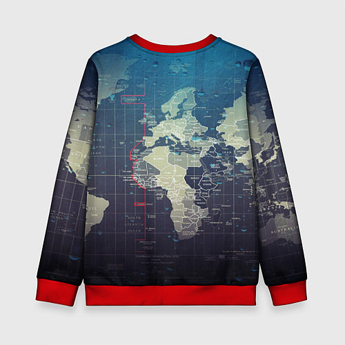 Детский свитшот Карта мира / 3D-Красный – фото 2