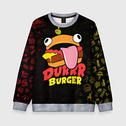 Свитшот детский Fortnite Durrr Burger, цвет: 3D-меланж