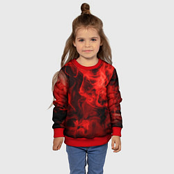 Свитшот детский Красный дым, цвет: 3D-красный — фото 2