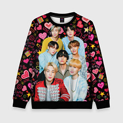 Свитшот детский I Love BTS, цвет: 3D-черный