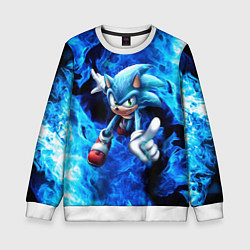 Свитшот детский Blue Sonic, цвет: 3D-белый