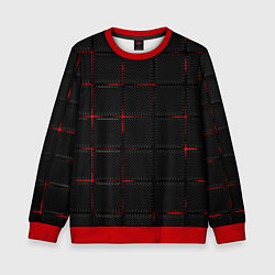Свитшот детский 3D Плиты Red & Black, цвет: 3D-красный