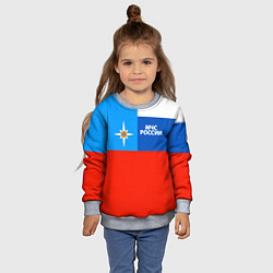 Свитшот детский Флаг МЧС России, цвет: 3D-меланж — фото 2