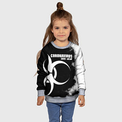 Свитшот детский Coronavirus 2019 - nCoV, цвет: 3D-меланж — фото 2