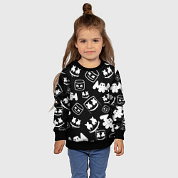 Свитшот детский Marshmello ЧБ, цвет: 3D-черный — фото 2