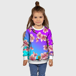 Свитшот детский САКУРА ВИШНЯ, цвет: 3D-белый — фото 2