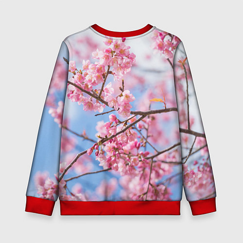 Детский свитшот Ветки Сакуры / 3D-Красный – фото 2