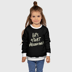 Свитшот детский Давайте начнем мечтать, цвет: 3D-белый — фото 2