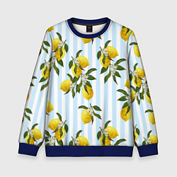 Свитшот детский Лимоны, цвет: 3D-синий