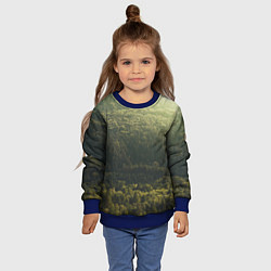 Свитшот детский Летний лес, цвет: 3D-синий — фото 2