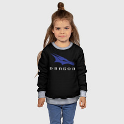 Свитшот детский Crew Dragon, цвет: 3D-меланж — фото 2