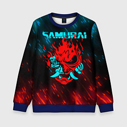 Свитшот детский CYBERPUNK 2077 SAMURAI, цвет: 3D-синий