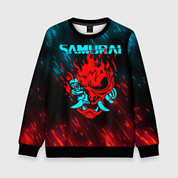 Свитшот детский CYBERPUNK 2077 SAMURAI, цвет: 3D-черный