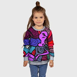 Свитшот детский Девушка, цвет: 3D-меланж — фото 2