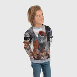 Свитшот детский КОТЯТКИ, цвет: 3D-меланж — фото 2