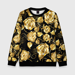 Свитшот детский Golden Roses, цвет: 3D-черный