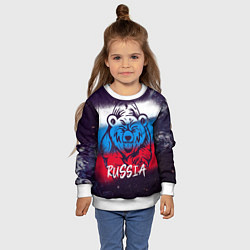 Свитшот детский Russia Bear, цвет: 3D-белый — фото 2