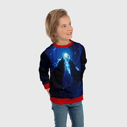 Свитшот детский Волки силуэты звездное небо, цвет: 3D-красный — фото 2