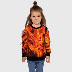 Свитшот детский ОГОНЬ, цвет: 3D-черный — фото 2