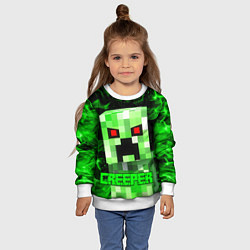 Свитшот детский MINECRAFT CREEPER, цвет: 3D-белый — фото 2
