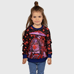 Свитшот детский Самурай в розах, цвет: 3D-синий — фото 2