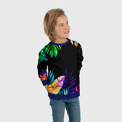 Свитшот детский Тропическая Ночь, цвет: 3D-синий — фото 2