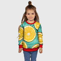 Свитшот детский Апельсины, цвет: 3D-красный — фото 2