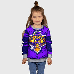 Свитшот детский Граффити Лев фиолетовый, цвет: 3D-меланж — фото 2