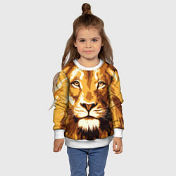 Свитшот детский Взгляд льва, цвет: 3D-белый — фото 2