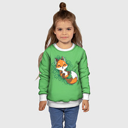 Свитшот детский Удачливый лис, цвет: 3D-белый — фото 2