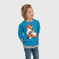 Свитшот детский Лисья семья, цвет: 3D-меланж — фото 2