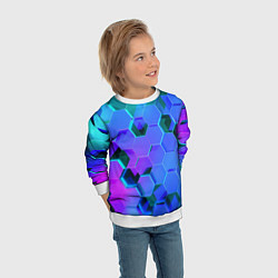 Свитшот детский Geometry, цвет: 3D-белый — фото 2