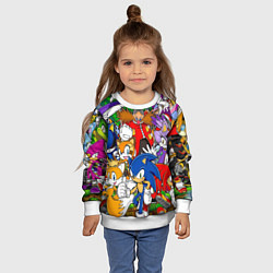 Свитшот детский Sonic, цвет: 3D-белый — фото 2