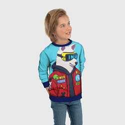 Свитшот детский Кибер Пёс, цвет: 3D-синий — фото 2