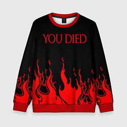 Свитшот детский YOU DIED, цвет: 3D-красный
