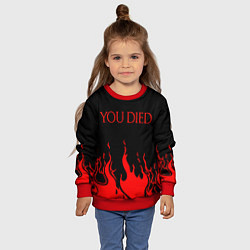 Свитшот детский YOU DIED, цвет: 3D-красный — фото 2