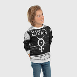 Свитшот детский MARILYN MANSON М МЭНСОН, цвет: 3D-белый — фото 2