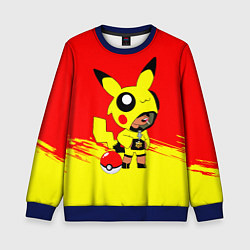 Свитшот детский Brawl starsLeon pikachu, цвет: 3D-синий