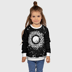 Свитшот детский Каллиграфия на чёрном фоне, цвет: 3D-белый — фото 2