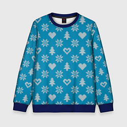 Свитшот детский Голубой рождественский свитер, цвет: 3D-синий