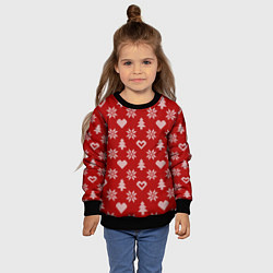 Свитшот детский Красный рождественский свитер, цвет: 3D-черный — фото 2