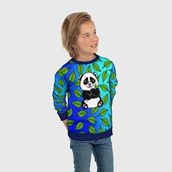 Свитшот детский Панда, цвет: 3D-синий — фото 2