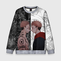 Свитшот детский Jujutsu Kaisen Сукуна х Юдзи, цвет: 3D-меланж