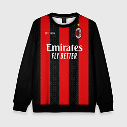 Свитшот детский AC MILAN 2021 - ДОМАШНЯЯ, цвет: 3D-черный