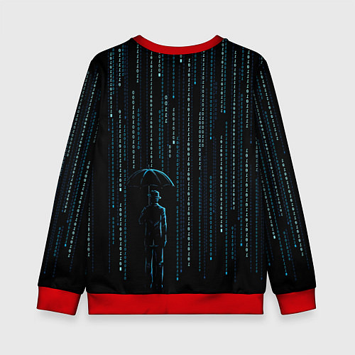Детский свитшот Двоичный дождь, матрица / 3D-Красный – фото 2