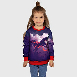 Свитшот детский Лиса бежит по облакам, цвет: 3D-красный — фото 2